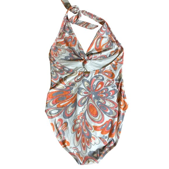 Helen Jon Swimsuit Size Medium One Piece Halter Style Melon Gray - Picture 6 of 8